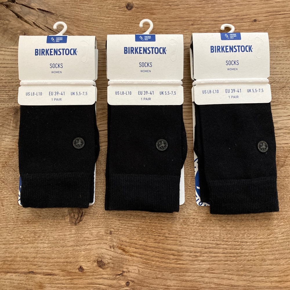 birkenstock socks cotton sole L8-10 Black 3pairs